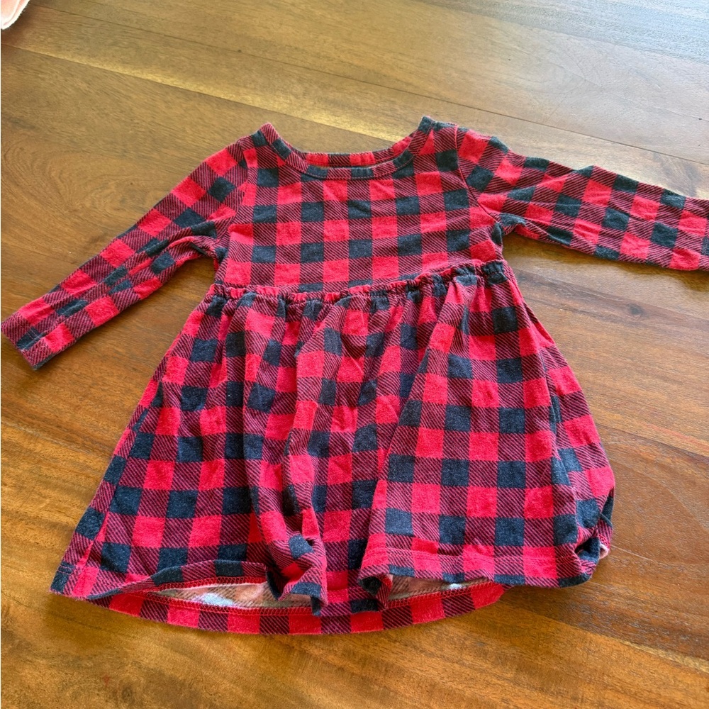 Old Navy Red and‎ Black Plaid Kids Dress